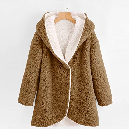 IEason Women Cardigans, Women's Winter Curved Hem Longline Faux Fur Sherpa Fleece Hoodie Coat CO/2XL