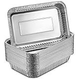 Aluminum Foil Grill Drip Pans - Bulk Pack of Durable Grill Trays - Disposable BBQ Grease Pans - Compatible with Weber Grills - Made in The USA - Also Great for Baking, Roasting & Cooking (Pack of 25)