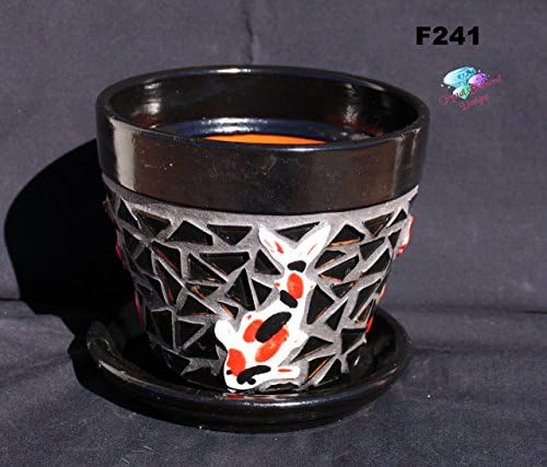 kOI MOSAIC FLOWER POT - HANDMADE TILES &amp; GLASS Look great in your Home F241