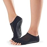 toesox Luna Grip Socks Pilates Half Toe – Yoga Socks Non Slip for Barre, Ballet, Dance & Studio Workouts