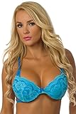 Velvet Kitten Sexy Blue Fish Lace Push-Up Bra for Women 1056VK