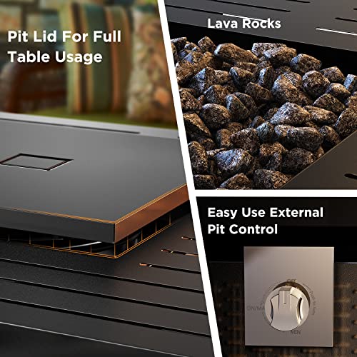 Ciays Propane Fire Pits 32 Inch Outdoor Gas Fire Pit, 50,000 BTU Steel