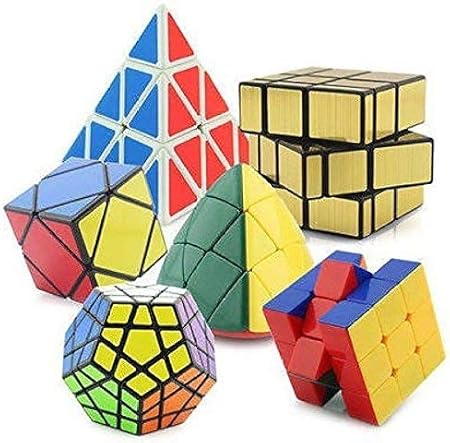 Toy Arena Combo of Pyramorphix Pyramind Speed Cube and Megamix, (Multicolour, 6_Cubes) - 6 Pieces