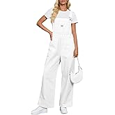 Cicy Bell Women's Denim Bib Overalls Casual Adjustable Strap Wide Leg Jean Jumpsuits Loose Fit Long Rompers with Pockets