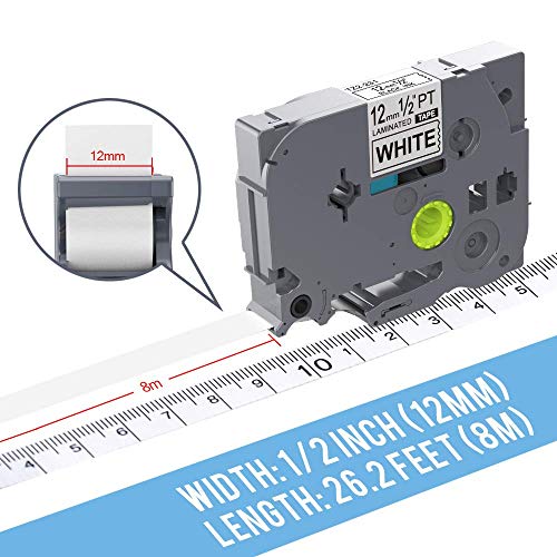 P PUTY Compatible Label Tape Replace Brother P-Touch TZe231 TZe431 TZe531 TZe631 TZe731 12mm 0.47 Inch Laminated TZ TZe Tape,for P-Touch Label Maker PT-D210 PT-D400 PT-D600 PT-P750W,5-Color Tapes
