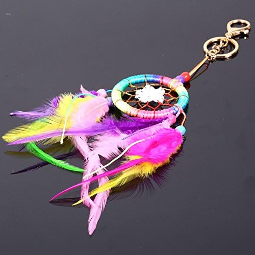 Colorful Dream Catcher Feather Tassel Key Chain Keyring Ring Keychain Keyfob
