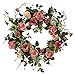 Nearly Natural 4802 Rose Wreath, 20-Inch, Peach,15