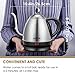 Electric Kettle, Aicok Stainless Steel Gooseneck Electric Kettle with British Strix Control, Cordless Pour Over Coffee Kettle, Fast Teapot with Auto Shut-Off and Boil-Dry Protection 1000W，1L