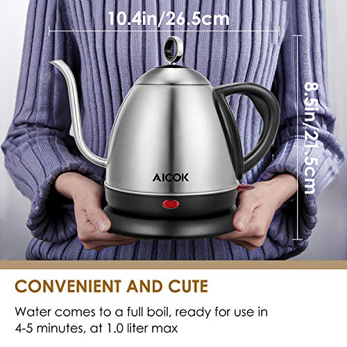 Electric Kettle, AICOK Electric Gooseneck Kettle, Pour Over Kettle for
