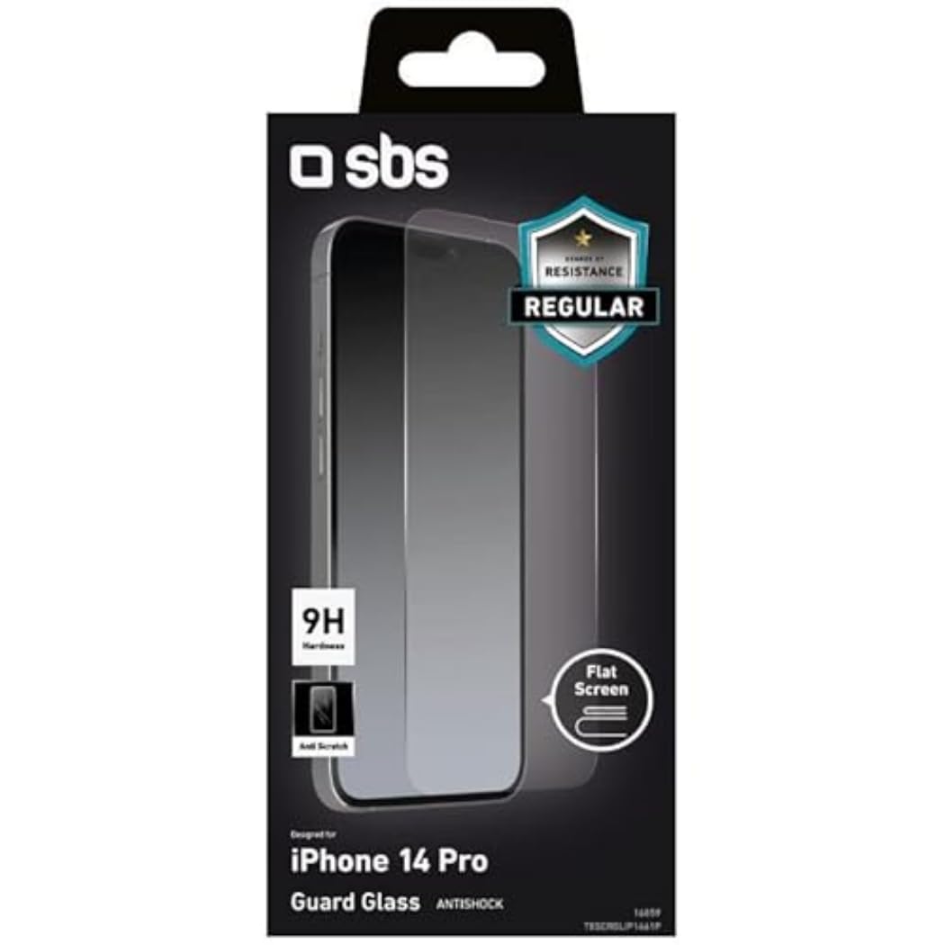 SBS Screen Protector, Tempered Glass High Resistant for iPhone 14 Pro