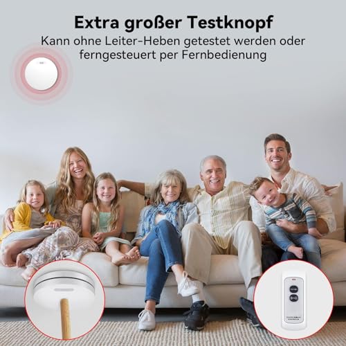 CPVAN Smoke Detector Networked 10 Year Battery with Adhesive Pad No Drilling EN14604 Tested Wireless Fire Alarm Complies with European Standard Fire Alarm Set of 5