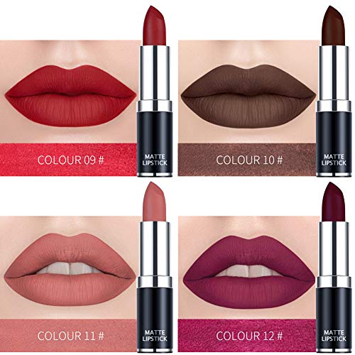 12 Pcs Matte Lipstick Set Nude Moisturizer Lip Stick Long Lasting Waterproof liquid lipstick mate Makeup Velvet lip gloss Cosmetic Lip Care