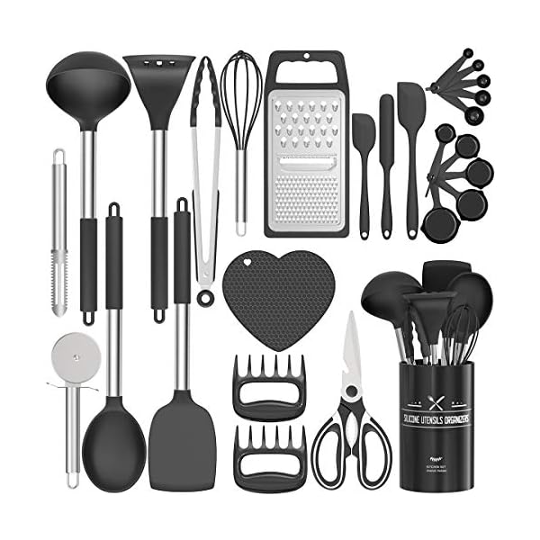 Fungun 27 Pcs Combination Kitchen Utensil Set, Silicone Cooking Utensils Set with Stainless Steel Handle - Kitchen…