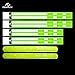 GoxRunx Reflective Bands Running Gear 6 Pack-Adjustable Reflective Armband Arm Wrist Ankle Leg Bands Reflectors -Reflective Tape Straps for Clothing Night Running Cycling Walking -Slap Bracelets