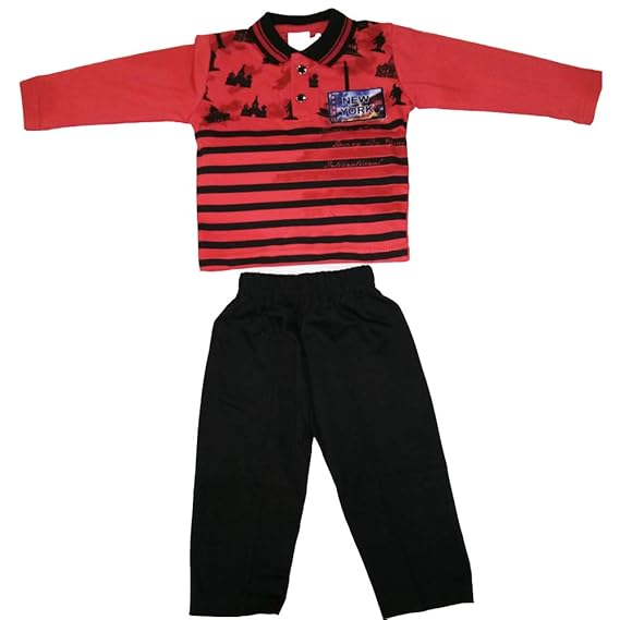 red t shirt black jeans