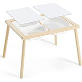 Labebe Sensory Table for Toddlers 1-3,Multifunction Play Sand Table with Double-Side Boards & 3 Foldable Storage Bins Kids Se