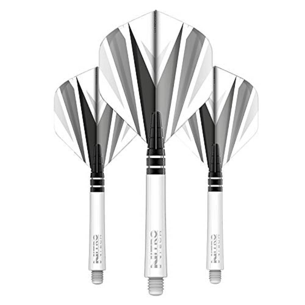 RED DRAGON Hardcore Radical White & Grey Flight & White Nitrotech Stem Combo (4 sets per pack)