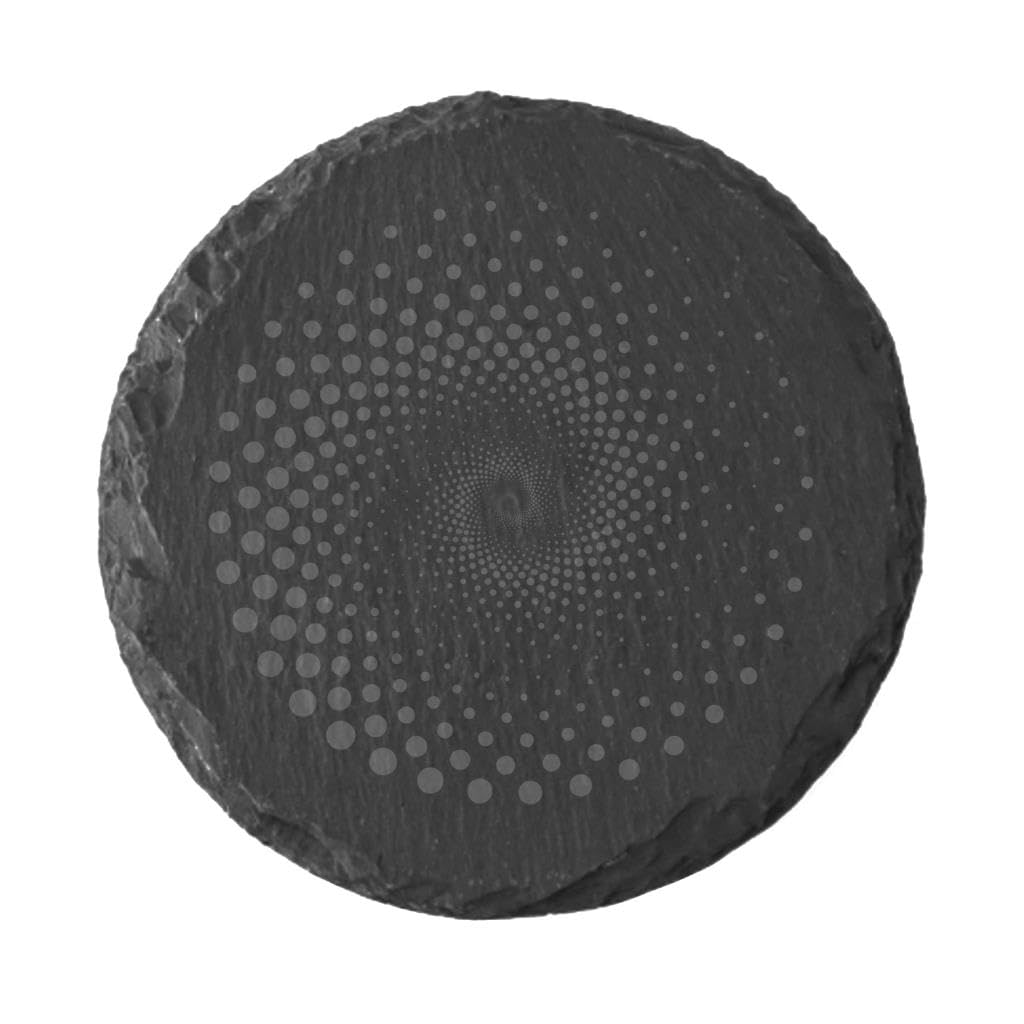 Tradestock Set of 4 Nautral Slate Coasters - Grey Spiral Design - Statement Kitchenware for the Home