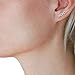 Humble Chic Triangle Ear Climbers - Arrow Shaped Cutout Ear Cuff Crawler Stud Earrings, Safe for Sensitive Ears, White Rhodium Triangle, Silver Tone Plated, Hypoallergenic