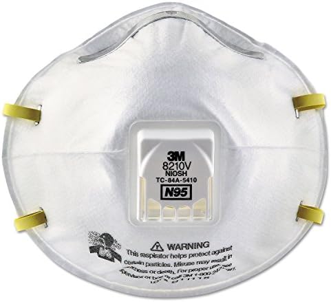 3M 8210V Particulate Respirator, N95, Cool Flow Valve, 10/Box