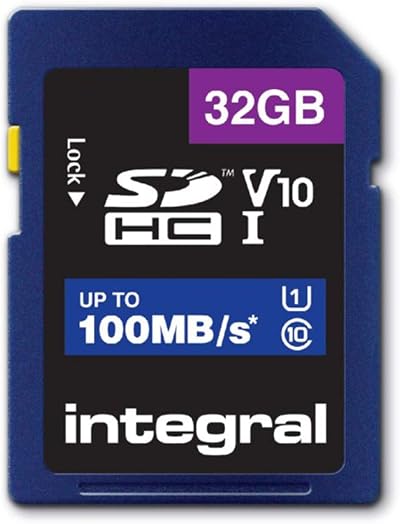 Integral 32GB SDHC UHS U1 V10 Memory Card Up to 100MB/s High Speed SD Card
