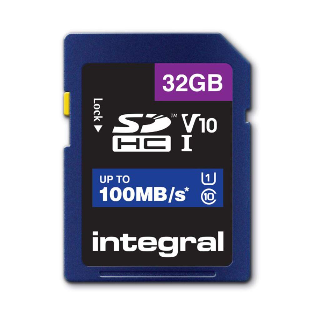 Integral 32GB SD Card High Speed Memory SDHC Up To 100MB/S V10 UHS U1