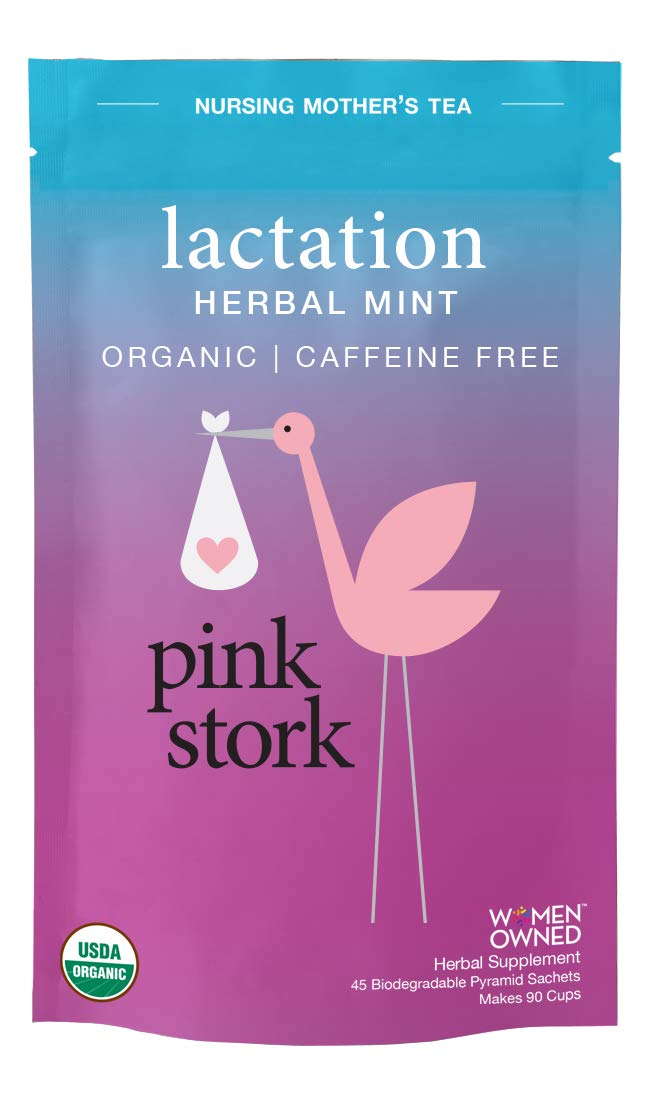 Pink Stork Lactation Herbal Mint Nursing Support Tea Organic Loose