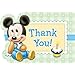 Disney Baby Mickey Mouse 1st Birthday Party Postcard Thank You Cards, Cardstock, 4" x 6", Pack of 8