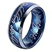 GER 8mm Sapphire Blue Tungsten Carbide Ring Lord of The Rings Wedding Band for Men&Women Size 6 to 14