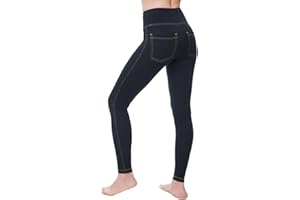 Nirlon Women's Jeggings High Waist Tummy Control Jean Leggings with Pockets for Women