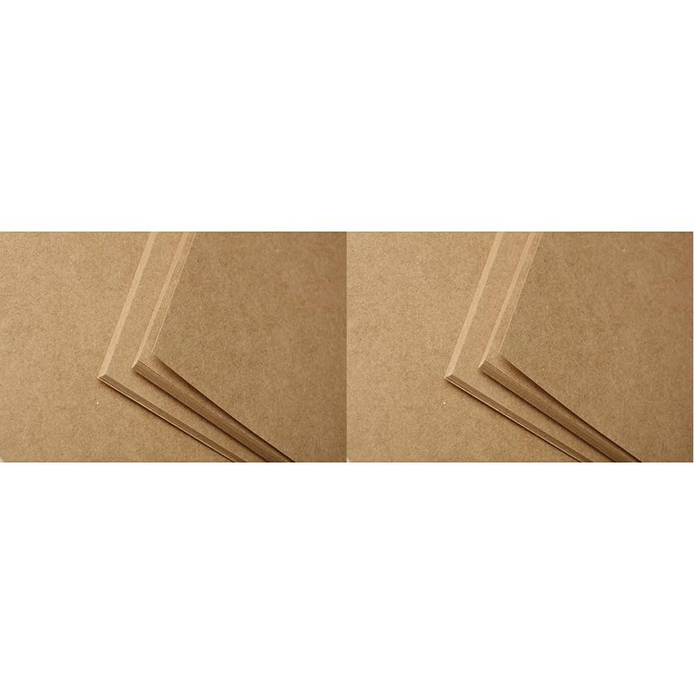 Clairefontaine - Ref 975008C - Kraft Paper (25 Sheets) - A3 (420 x 297mm) Sized - Natural Brown, Smooth Side & Ribbed Side, 160gsm Paper, Acid Free, pH Neutral (Pack of 2)