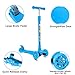 GOOGO Kick Scooter for Kids 3 Wheel Lean to Turn 3 Adjustable Height PU Wheels for 3-13 Year Old Blue