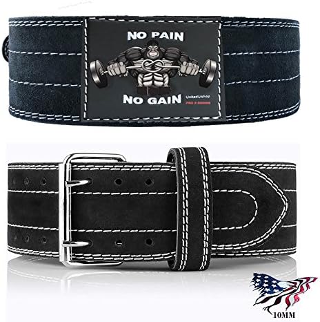 UnitedUshop Heavy Duty 10MM Gym Powerlifting Squat Belt for Men and Women | 4 inch Genuine Leather - Tested and Designed in USA