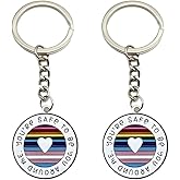 You're Safe To Be You Around Me Keychain – LGBT Pride Keychains, Ally Keychains, Safe With Me Affirmation Gift, Rainbow Accessories, Supportive LGBTQ+ Merchandise 2pcs
