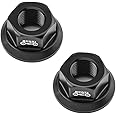 Saipe 2Pcs Bicycle Hub Flanged Axle Nut Aluminum Alloy Bike Wheel Flange Axle Nut for Front and Rear Bike Wheel