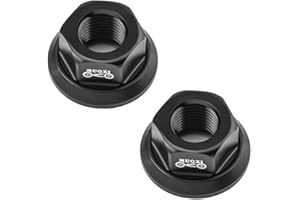 Saipe 2Pcs Bicycle Hub Flanged Axle Nut Aluminum Alloy Bike Wheel Flange Axle Nut for Front and Rear Bike Wheel