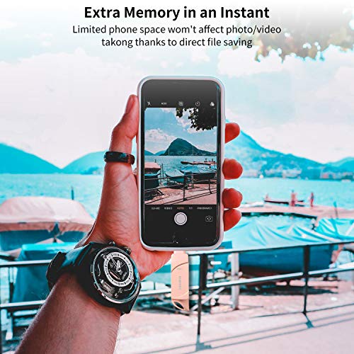USB Flash Drive 128GB Memory Stick for iPhoneThumb Drive 3in1 iOS Flash Drive External Drive USB Stick Sunswan Compatible iPhone iPad iOS MacBook Android and Computer (Silvre128G-DK)