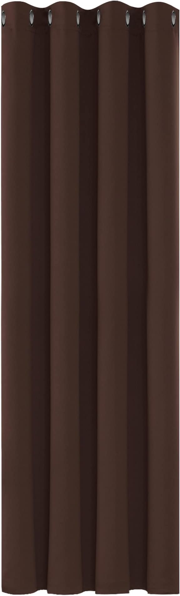 Deconovo Thermal Insulated Blackout Curtain Eyelet 52x90 Brown 1 Panel