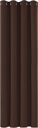 Deconovo Thermal Insulated Blackout Curtain Eyelet 52x90 Brown 1 Panel
