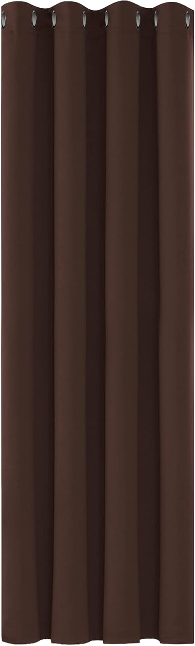 Deconovo Thermal Insulated Blackout Curtain Eyelet 52x90 Brown 1 Panel