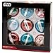 Disney Star Wars Assorted Christmas Ornament by Hallmark Set 9 Pack (Tie-Fighter, Millennium Falcon, X-Wing, AT-AT)