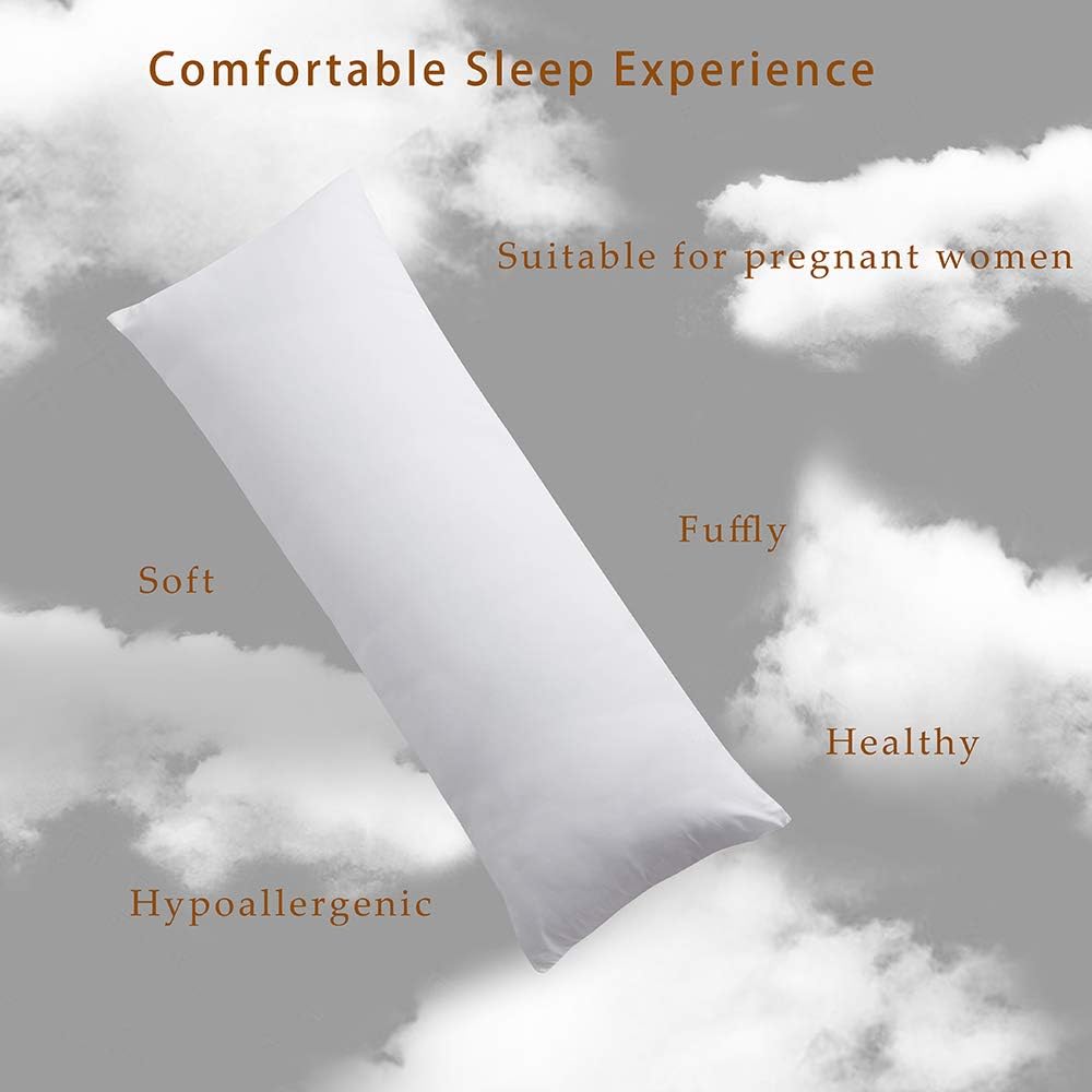 WhatsBedding Full Body Pillow Insert（Without Cover）- Large Body Pillow for Adults - Breathable Long Side Sleeper Pillow for Sleeping （20×54 inch）- White: Kitchen & Dining
