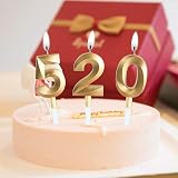 Polly Online Birthday Number Candles 3D Gold Glitter 0-9 Set for Cake view 4