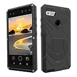 Essential PH-1 Case,Feitenn Essential Hybrid Armor Alloy Aluminum Metal Bumper Case Gorilla Glass Soft Rubber Silicone Military Heavy Duty Shockproof Hard Case For Essential case (Black, Essential)