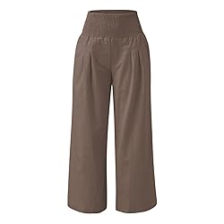 JIOEEH Flowy Pants Leg Palazzo Pants for Grey