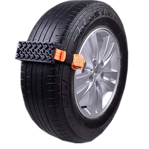 Anti-Skid Tire Blocks, Snow Tire Chains, 4 PCS Reusable Auto Snow Mud Emergency Tire Straps Traction- Set of 4PCS