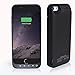 BSWHW iPhone 5c battery charger case,4200mAh External Battery Case Power Bank for iPhone 5 iPhone 5S iPhone 5C,Universal Slim Rechargeable Backup Case and Built-in Pop-out Kickstand (Black)