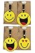 Finex 4 Pcs Set Emoji Smiley Face Smiling Silicone Travel Luggage Baggage Identification Labels ID Tag for Bag Suitcase Plane Cruise Ships with Belt Strap