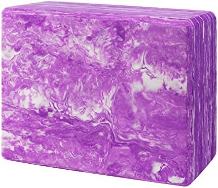 HIEGOO Yoga Blocks 9"x6"x3" EVA Foam Brick Provides Stability and Balance, Improve Strength and Deepen Poses - Perfect for Yoga, Pilates &amp; Home Workout (Mixed Purple)