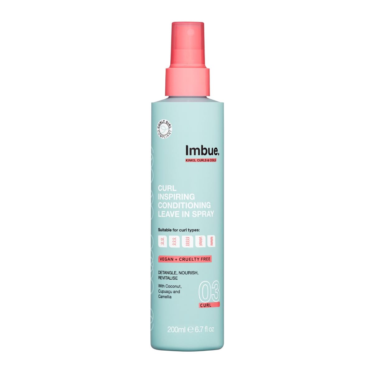 Imbue Curl Inspiring Conditioning Leave In Spray - Vegan and Curly Girl Compliant, 200ml